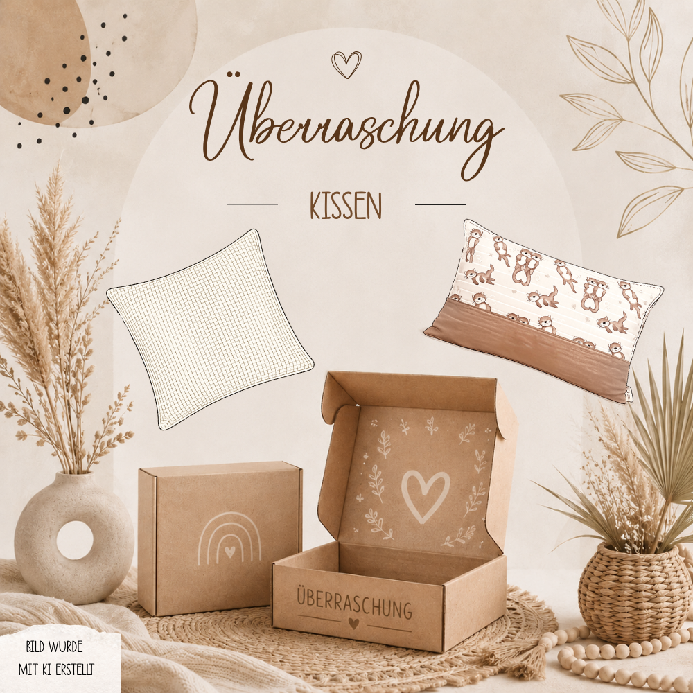 „Handgemachtes Überraschungs-Kissen personalisiert mit Stickerei für Mädchen & Jungen – Baumwolle oder Sherpa Fleece, Unikat von Little Falili"