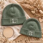 Grüne Partnerlook Beanies für Erwachsene und Kinder von Little Falili