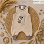 Baby Strampler "Bär & Otter" mit Bär- & Otter-Stickmotiv, Waffeljersey & Jersey, 99% Baumwolle 1% Elasthan | Little Falili