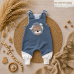 Handmade Baby Strampler "Otter Maritim" in Jeans Melange – Flachbild mit gesticktem Otter-Motiv, Little Falili