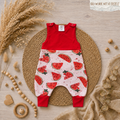 Baby-Strampler „Melone“ mit selbst gezeichnetem Melonen-Design aus Jersey