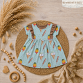 Kinder Tunika Kleid "Eis" mit Eis-Motiv, Jersey 95% Baumwolle 5% Elasthan, handgenäht | Little Falili
