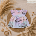 Kinder Tunika Kleid "Chamäleon" mit Chamäleon-Motiv, French Terry & Jersey 95% Baumwolle 5% Elasthan, handgenäht | Little Falili
