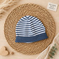Baby Beanie-Mütze "Otter maritim" handgemacht aus Jersey, 95% Baumwolle 5% Elasthan – passend zur Strampler-Kollektion | Little Falili