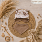 Baby Öhrchen-Mütze "Olli Otter" handgemacht aus French Terry & Jersey, 95% Baumwolle 5% Elasthan – passend zum Olli Otter-Strampler | Little Falili
