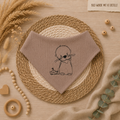 Handmade Baby Halstuch in Braun mit gesticktem Otter-Outline-Motiv – Jersey, 95% Baumwolle, selbst gezeichnetes Design, Little Falili