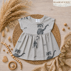 Kinder Tunika Kleid "Leopard" mit Leopard-Muster, Jersey 95% Baumwolle 5% Elasthan, handgenäht | Little Falili