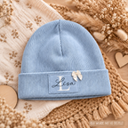 Hellblaue handgefertigte Partnerlook Beanie von Little Falili