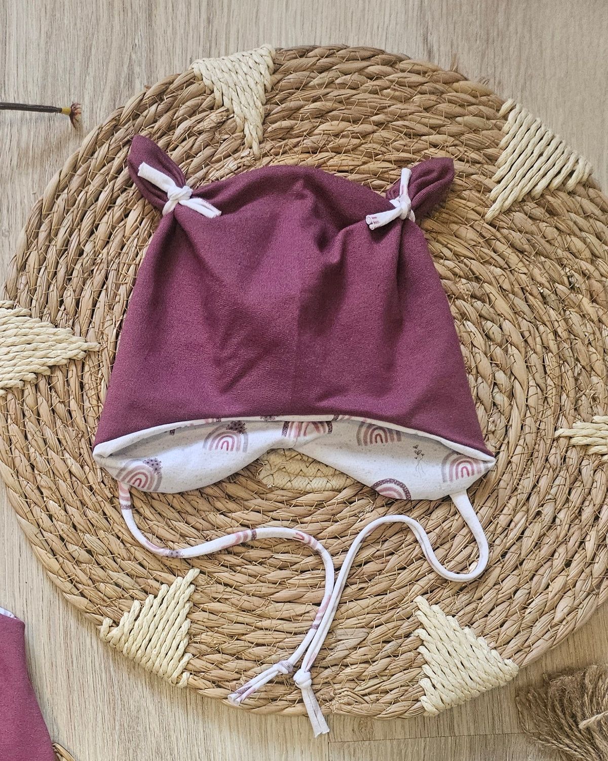 Baby Öhrchen-Mütze "Hase mit Herz" French Terry & Jersey handmade | Little Falili
