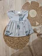 Kinder Tunika Kleid "Leopard" mit Leopard-Muster, Jersey 95% Baumwolle 5% Elasthan, handgenäht | Little Falili
