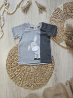 Kinder-Shirt "Kleiner Esel" Detailansicht Esel-Stickerei, 65% Baumwolle 30% Polyester 5% Elasthan, Gr. 62–104 | Little Falili

