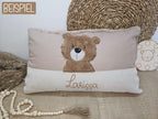 Personalisierter Kissenbezug "Bär" Baumwolle & Sherpa handmade | Little Falili

